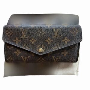 Louis Vuitton Monogram Envelope Wallet Clutch in Brown and Gold